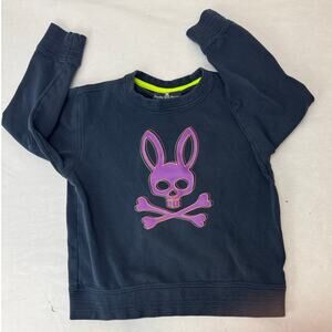 Psycho Bunny Sweatershirt Blue Hot Pink - Boys Size Medium 10/12